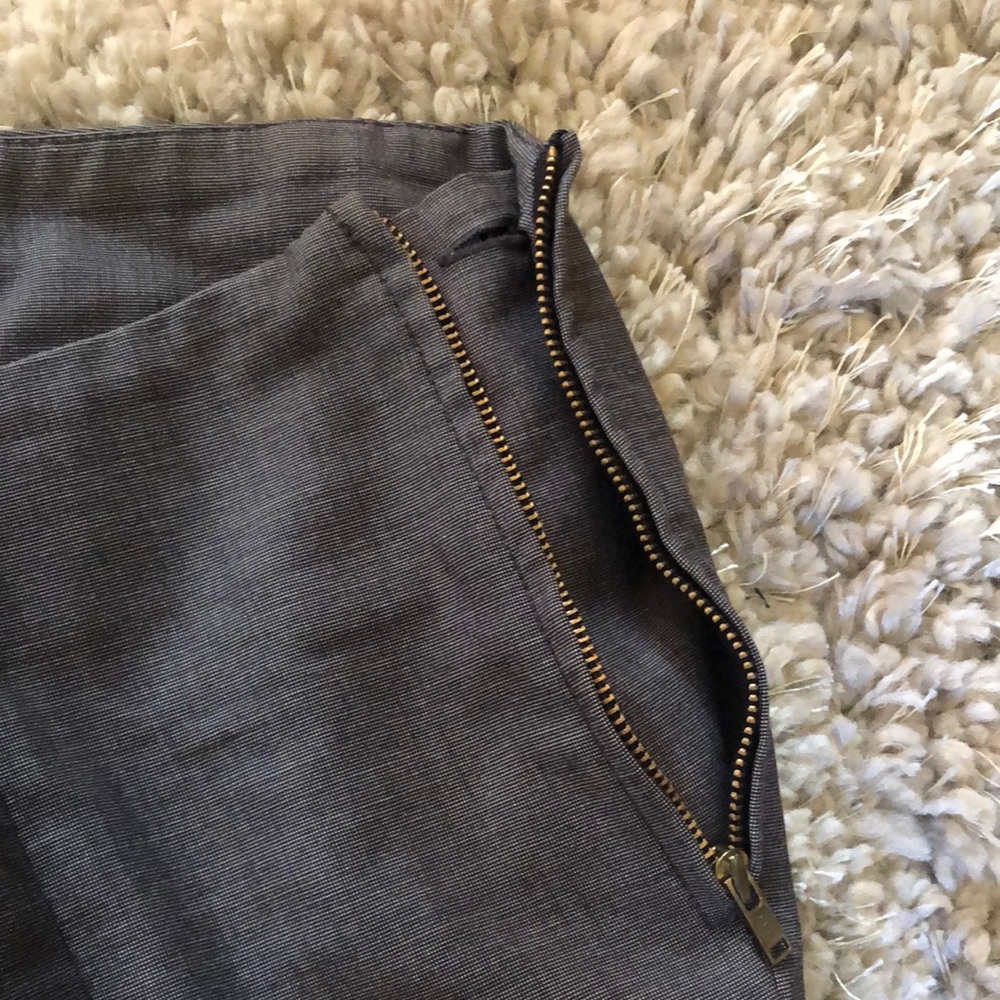 Gray dress pants with short zippers